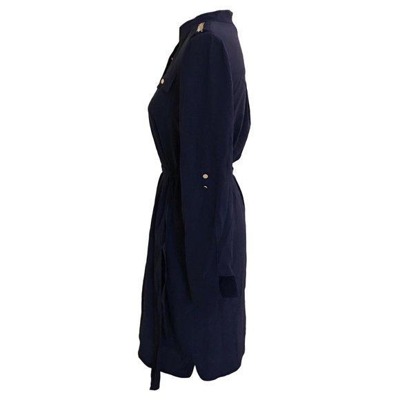 Cache Elegant Navy Silk Dress - Small - Picture 4 of 6
